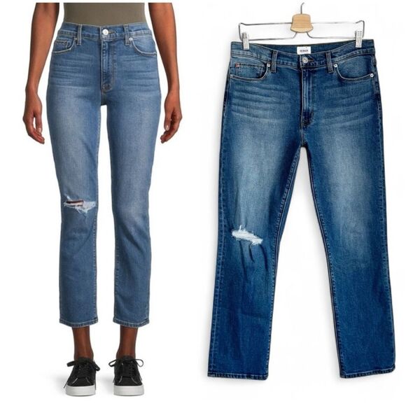 Hudson Blair High Rise Bootcut Crop Distressed Jeans Women’s Size 30 - Picture 1 of 11